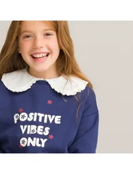 Organic Cotton Mix Sweatshirt with Slogan Print - 1