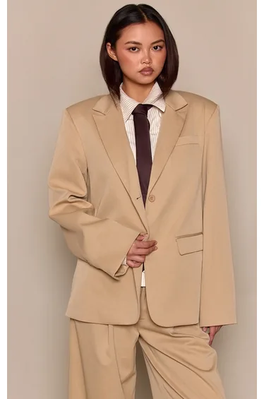 Stone Tailored Woven Oversized Dad Blazer