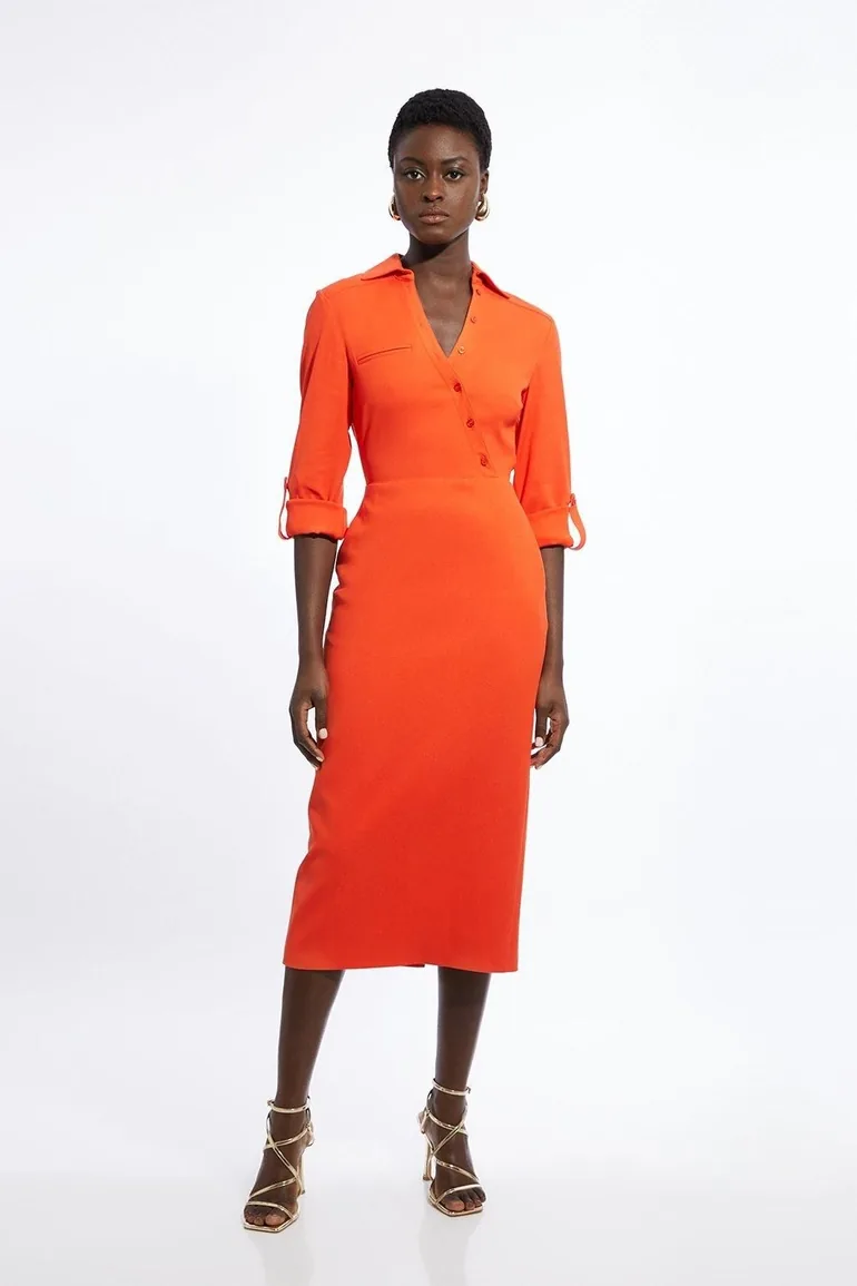 asymmetric button dress Mare Mare Linen Asymmetric Button Mini Dress