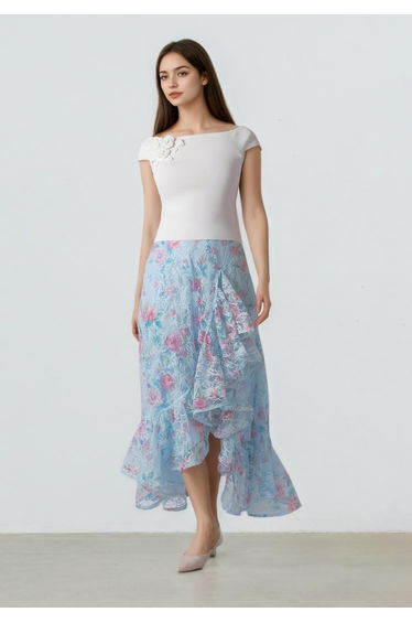 Ruffled Floral Skirt