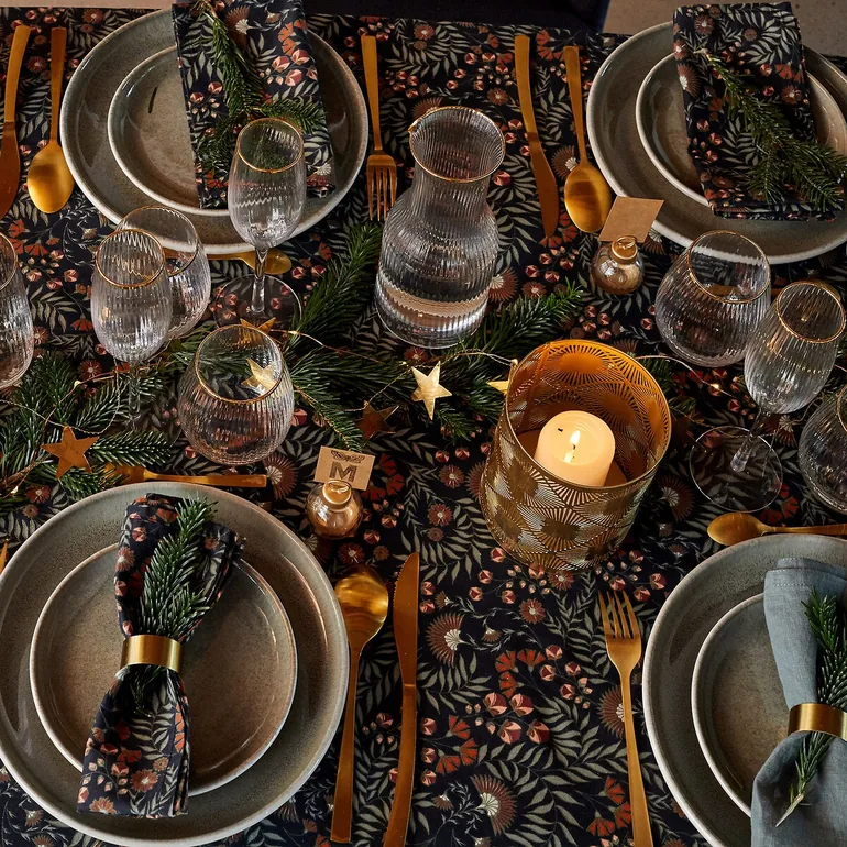Majari Washed Cotton Patterned Tablecloth - 2