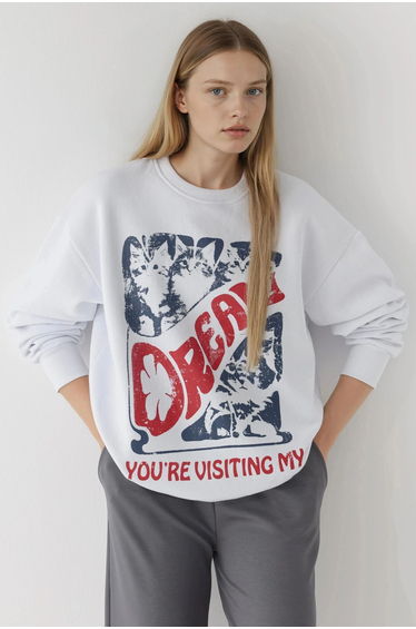 Printed Crew Neck Sweatshirt