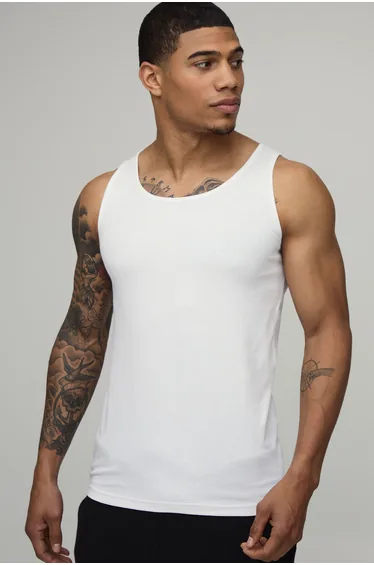 Basic Muscle Fit Vest - white