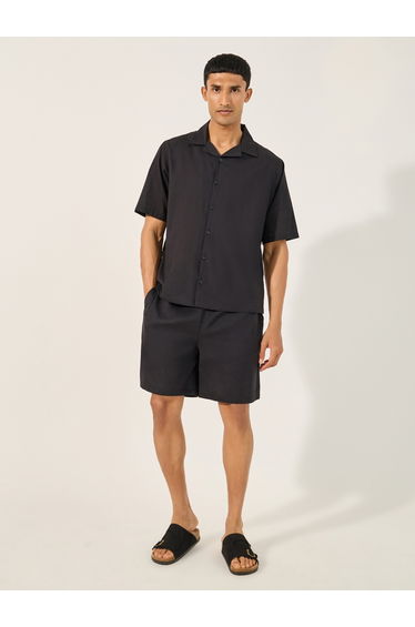 Solid Regular Fit Shirt and Shorts Cord-set