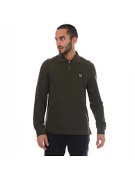 Men's Belstaff Long Sleeved Polo Shirt in Green