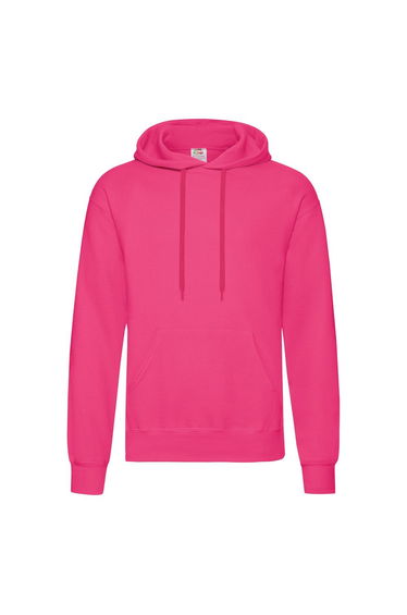 Fruit Of The Loom Mens Hooded Sweatshirt / Hoodie - Fuchsia