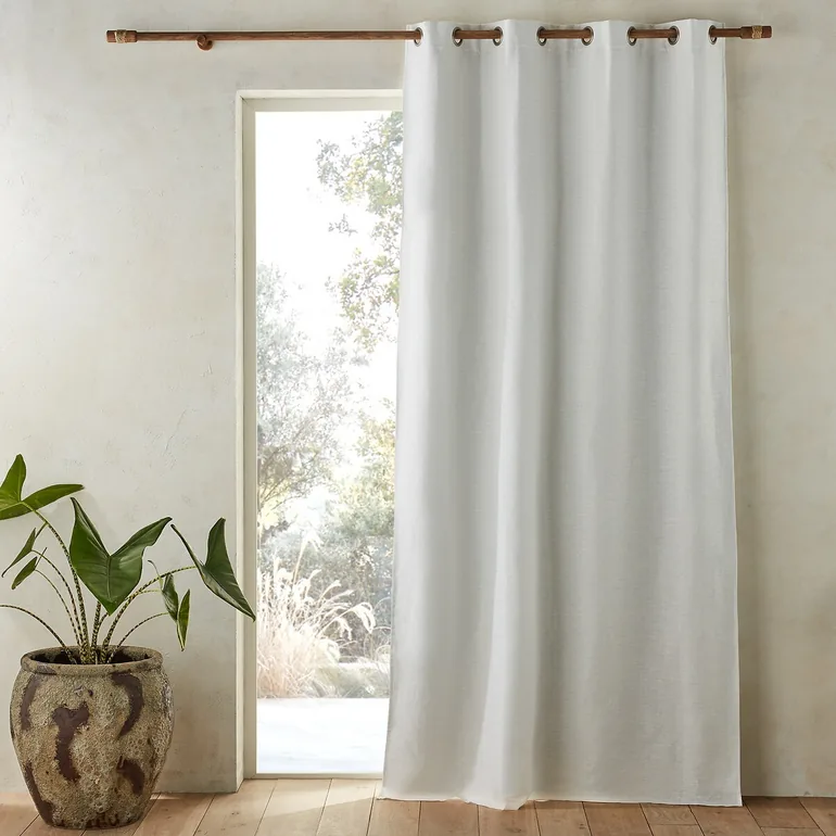 Colin Pure Linen Blackout Curtain with Eyelets - 1