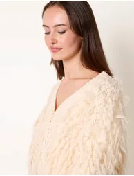 Fluffy Knit Cardigan - 3