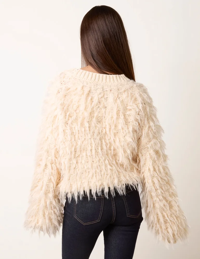 Fluffy Knit Cardigan - 4