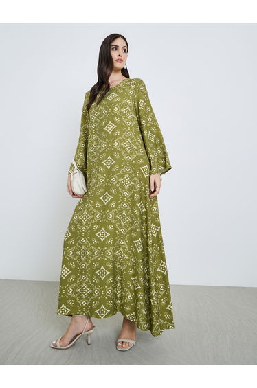 Women All-Over Print A-Line Jalabiya