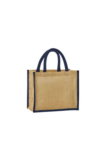 Westford Mill Starched Jute Midi Tote Bag - Natural/Navy