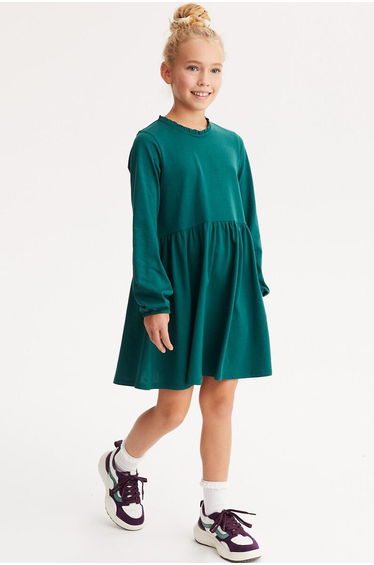 Long-sleeved jersey dress