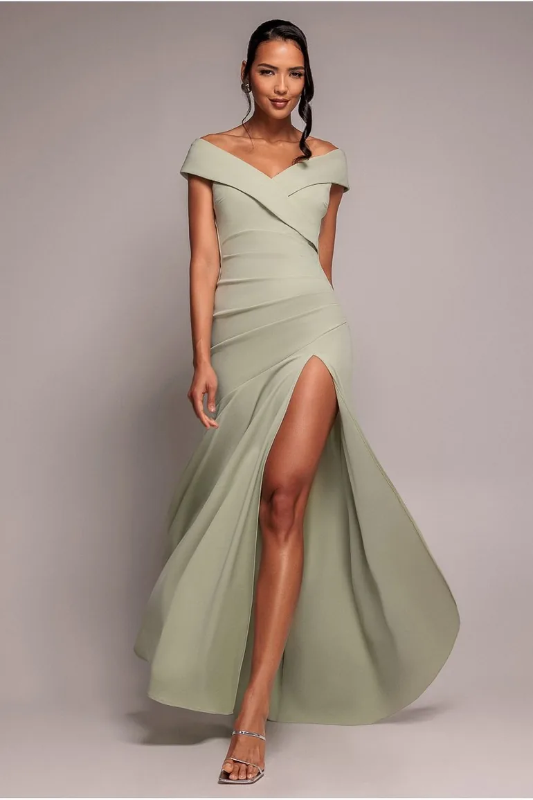 off the shoulder split maxi dress Yesfashion Maternity Dress Women's Off Shoulder Split A Line Casual Maxi Dress, Size: Small