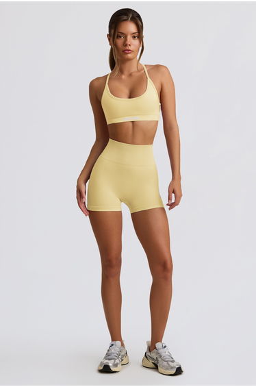 Super Sculpt Seamless Mini Shorts in Butter Yellow