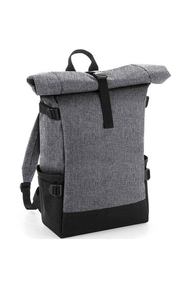 Bagbase Roll Top Backpack - Grey Marl/Black