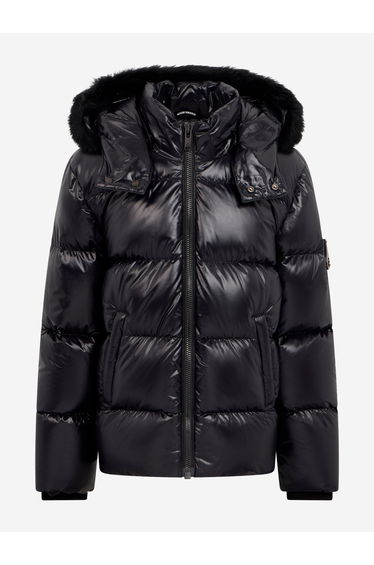 Moose Knuckles Kids Kings Down Padded Puffer Jacket in Black