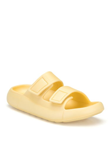 Ds Monapi.Mercan Yellow Orthopedic Eva Women's Velcro Slipper Sandals