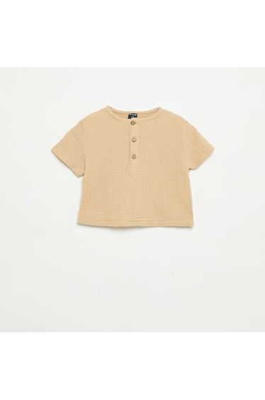 Cotton gauze shirt BEIGE