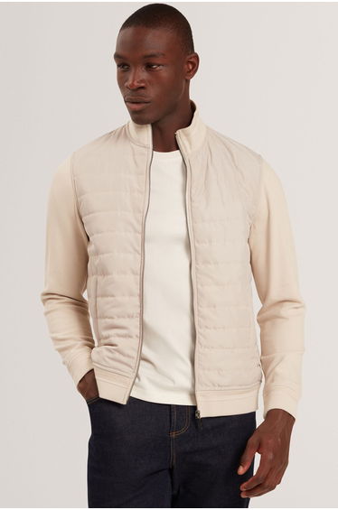 Durano Ls Regular Fit Quilted Funnel Neck Ecru