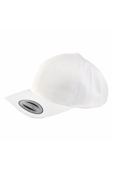 Yupoong Flexfit 6-panel Baseball Cap With Buckle - White
