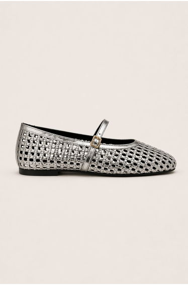 Knitted Ballerinas Buckle Straw Look Summer Beach Shoes Lightweight Daily Hand Knitted Ballerinas