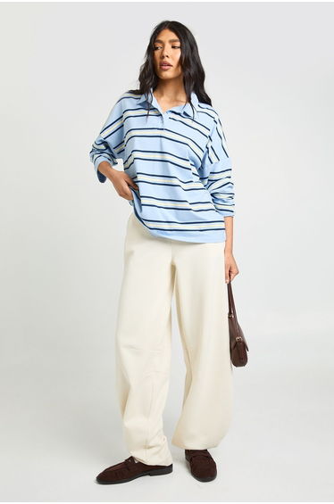 Tall Barrel Leg Jogger - ecru