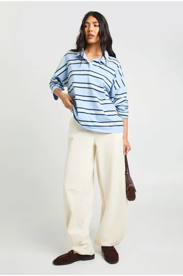 Tall Barrel Leg Jogger - ecru