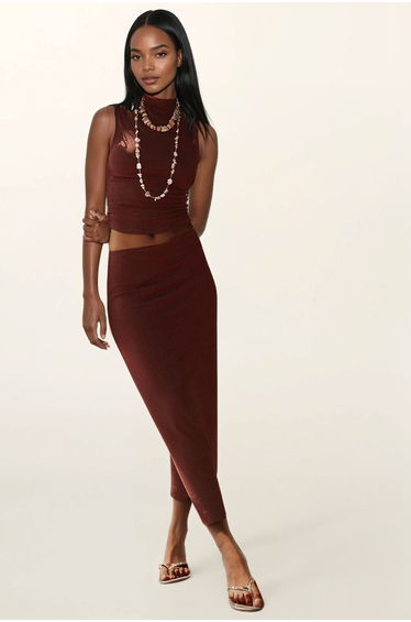 Slim Fit Halter Collar Knitted Top