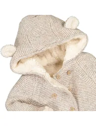 Knitted Hooded Cardigan in Cotton Mix - 3