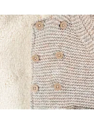 Knitted Hooded Cardigan in Cotton Mix - 4