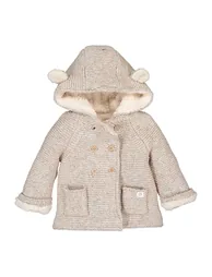 Knitted Hooded Cardigan in Cotton Mix
