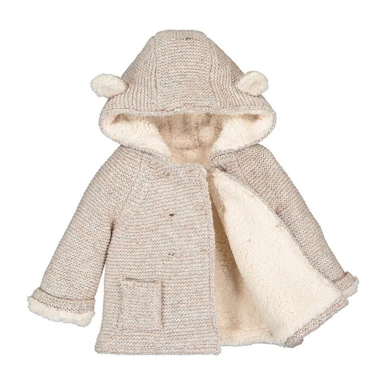 Knitted Hooded Cardigan in Cotton Mix - 2