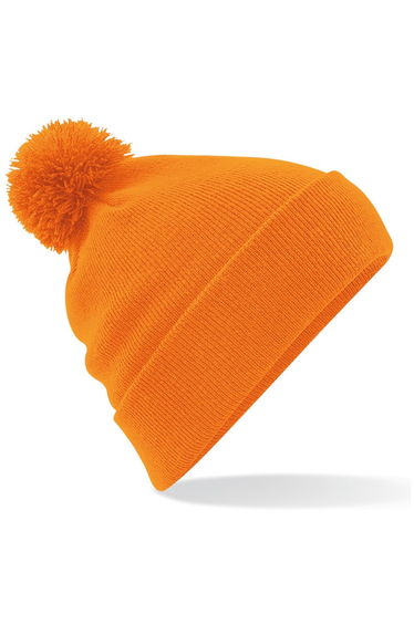 Beechfield Unisex Original Pom Pom Winter Beanie Hat - Orange