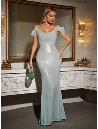 Shiori Off Shoulder Sequin Maxi Dress - 1