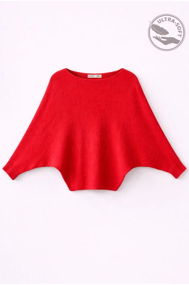 MIXRAY Oversized Boat Neck Ribbed Knit Sweater