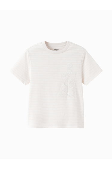 Girls' Embroidered Striped T-Shirt
