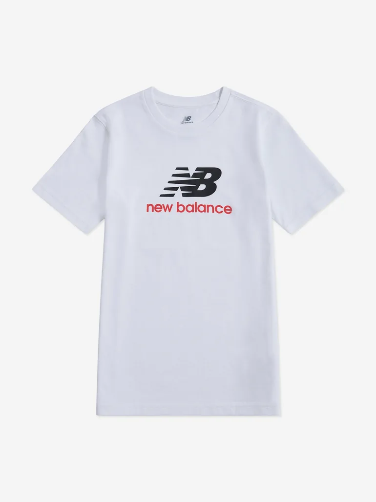 Boys Jersey Stacked Logo T-Shirt in White