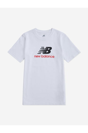 Boys Jersey Stacked Logo T-Shirt in White