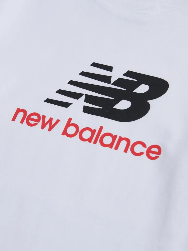 Boys Jersey Stacked Logo T-Shirt in White - 2