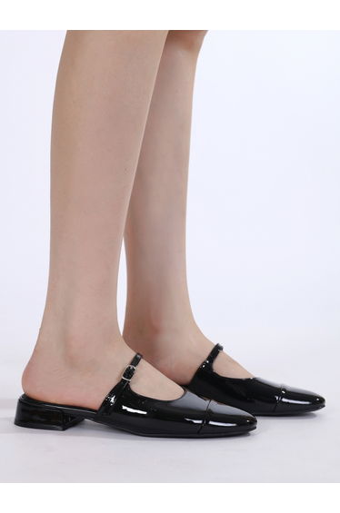 Buckle Strap Detail Slip-On Mules