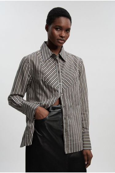 Poplin Stripe BIb Woven Shirt