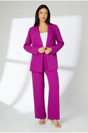 Button Detail Wide Leg Trouser