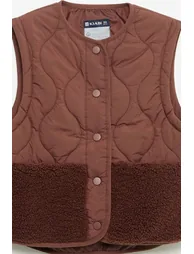 Sleeveless Quilted Vest BROWN