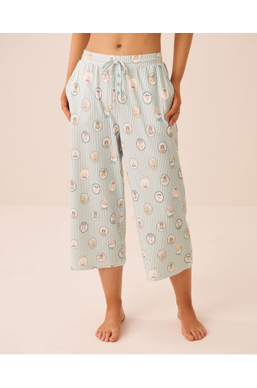 Parisian Dogs Print Super Soft Pajama Capris