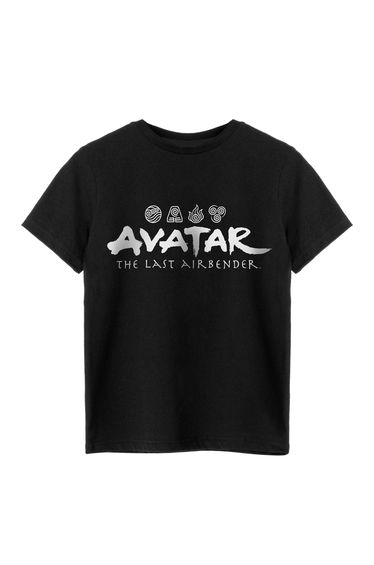 Avatar: The Last Airbender Childrens/Kids Elements Logo T-Shirt - Black