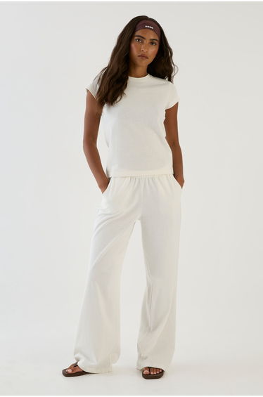 DSGN Studio Textured Straight Leg Trouser - cream