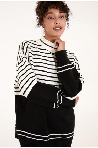 Mixed Stripe Round Neck Jumper