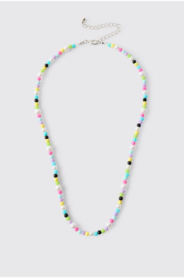 Multi Beaded & Pearl Necklace - multi