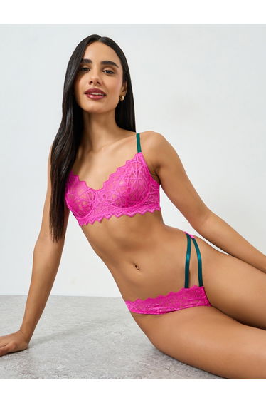 Lace Non Padded Wired Bra and Brief Set