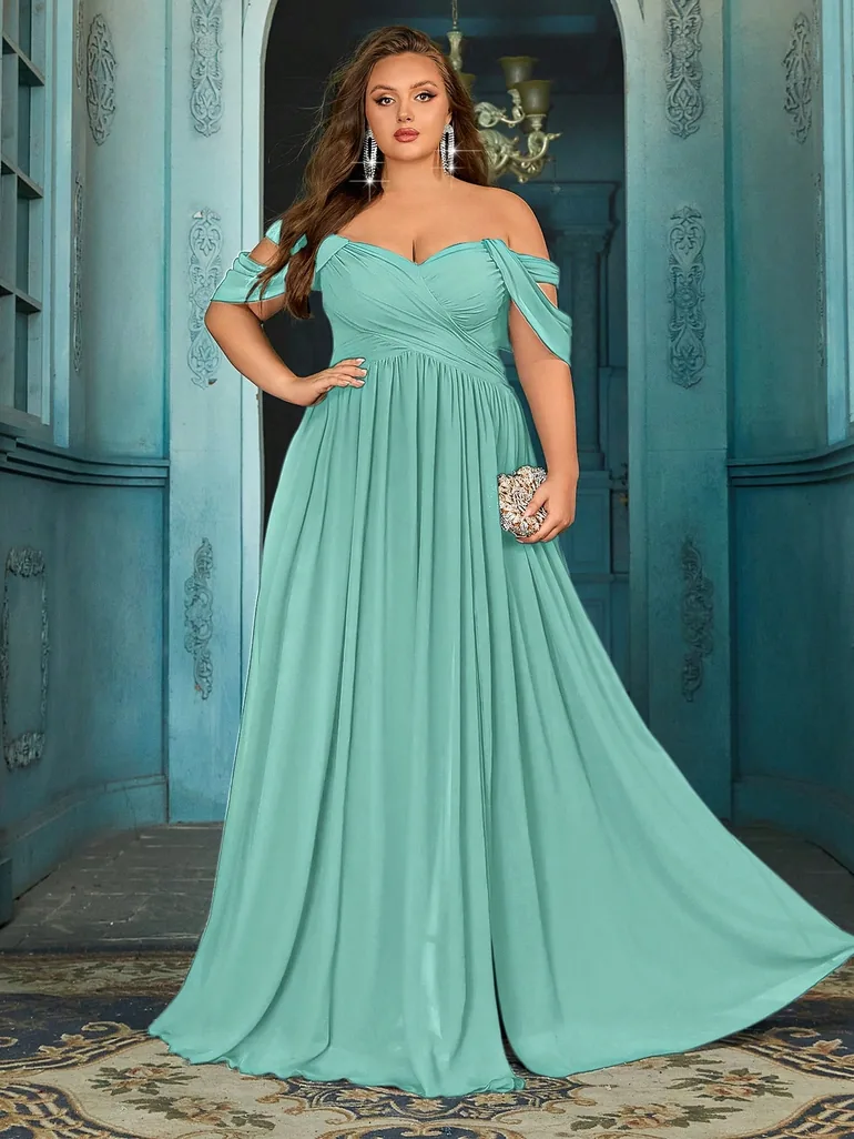 Simple Daily Plus Size Bridesmaid Gown Summer Upscale Women Formal Chiffon Long Dress QOQ Green : Dresses : VogaCloset Oman Simple Daily Plus Size Bridesmaid Gown Summer Upscale Women Formal Chiffon Long Dress QOQ Green : Dresses : VogaCloset Oman